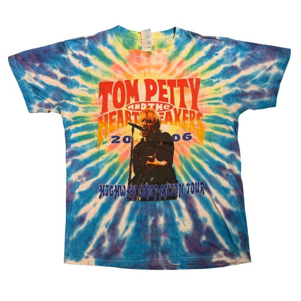 Tom Petty and the Heartbreakers 2006 Highway Companion Tour Tie Dye Shirt Large